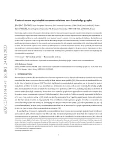 Context-aware explainable recommendations over knowledge graphs