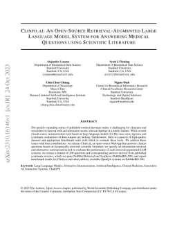 Clinfo.ai: An Open-Source Retrieval-Augmented Large Language Model
  System for Answering Medical Questions using Scientific Literature