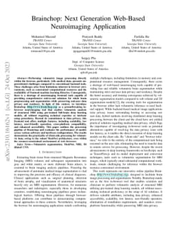 Brainchop: Next Generation Web-Based Neuroimaging Application