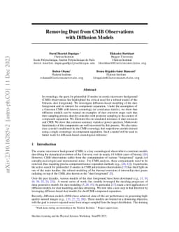 Removing Dust from CMB Observations with Diffusion Models