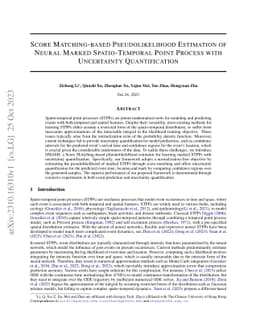 Score Matching-based Pseudolikelihood Estimation of Neural Marked
  Spatio-Temporal Point Process with Uncertainty Quantification