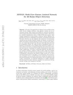 MVFAN: Multi-View Feature Assisted Network for 4D Radar Object Detection