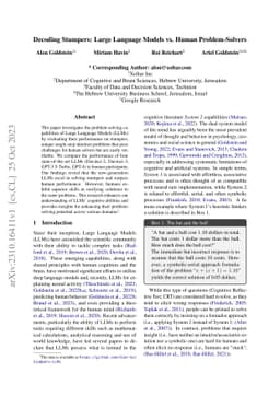 Decoding Stumpers: Large Language Models vs. Human Problem-Solvers