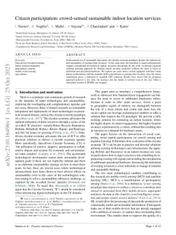 Citizen participation: crowd-sensed sustainable indoor location services