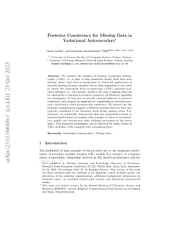 Posterior Consistency for Missing Data in Variational Autoencoders