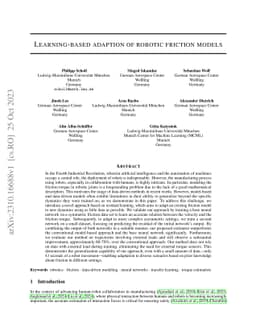 Learning-based adaption of robotic friction models