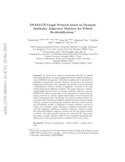 DSAM-GN:Graph Network based on Dynamic Similarity Adjacency Matrices for
  Vehicle Re-identification