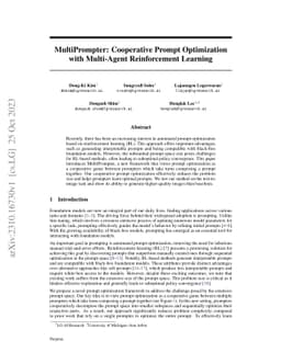 MultiPrompter: Cooperative Prompt Optimization with Multi-Agent
  Reinforcement Learning