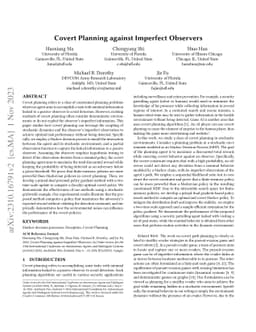 Covert Planning against Imperfect Observers