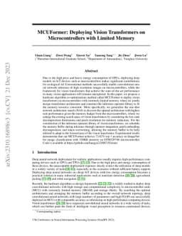 MCUFormer: Deploying Vision Transformers on Microcontrollers with
  Limited Memory