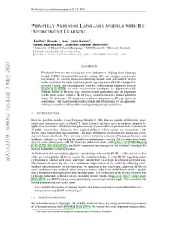 Privately Aligning Language Models with Reinforcement Learning
