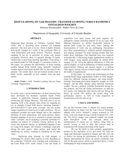 Deep Learning on SAR Imagery: Transfer Learning Versus Randomly
  Initialized Weights