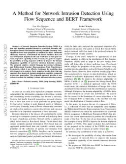 A Method for Network Intrusion Detection Using Flow Sequence and BERT
  Framework