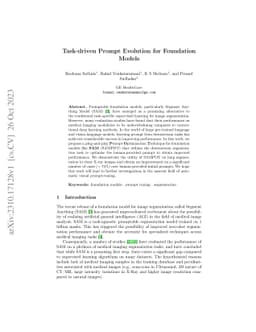 Task-driven Prompt Evolution for Foundation Models