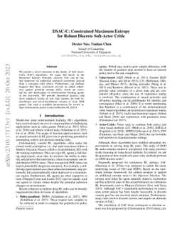DSAC-C: Constrained Maximum Entropy for Robust Discrete Soft-Actor
  Critic