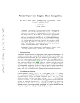 Weakly-Supervised Surgical Phase Recognition