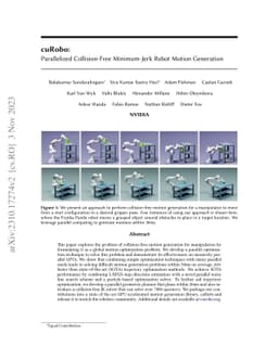 cuRobo: Parallelized Collision-Free Minimum-Jerk Robot Motion Generation
