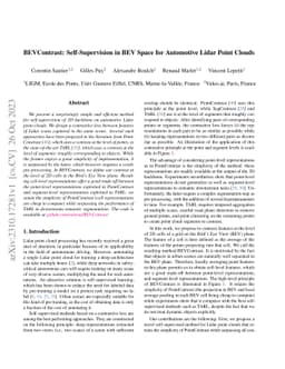 BEVContrast: Self-Supervision in BEV Space for Automotive Lidar Point
  Clouds