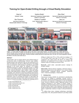 Training for Open-Ended Drilling through a Virtual Reality Simulation