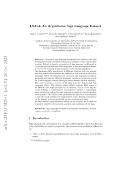 LSA64: An Argentinian Sign Language Dataset