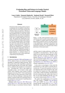 Evaluating Bias and Fairness in Gender-Neutral Pretrained
  Vision-and-Language Models
