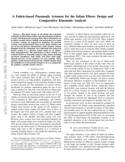 A Fabric-based Pneumatic Actuator for the Infant Elbow: Design and
  Comparative Kinematic Analysis