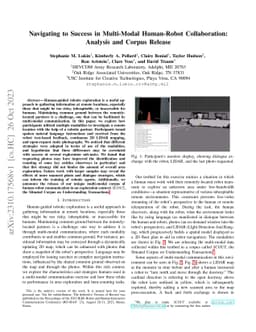 Navigating to Success in Multi-Modal Human-Robot Collaboration: Analysis
  and Corpus Release