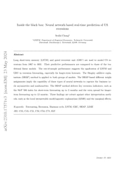 Inside the black box: Neural network-based real-time prediction of US
  recessions