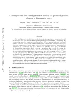 Convergence of flow-based generative models via proximal gradient
  descent in Wasserstein space