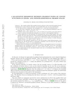 A qualitative difference between gradient flows of convex functions in
  finite- and infinite-dimensional Hilbert spaces