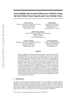 Fast Scalable and Accurate Discovery of DAGs Using the Best Order Score
  Search and Grow-Shrink Trees