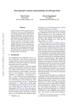Non-contrastive sentence representations via self-supervision