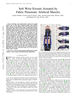 Soft Wrist Exosuit Actuated by Fabric Pneumatic Artificial Muscles