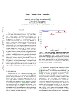 Direct Unsupervised Denoising