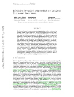 Improving Intrinsic Exploration by Creating Stationary Objectives