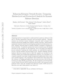 Enhancing Enterprise Network Security: Comparing Machine-Level and
  Process-Level Analysis for Dynamic Malware Detection