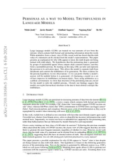 Personas as a Way to Model Truthfulness in Language Models