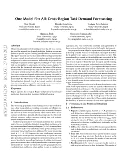 One Model Fits All: Cross-Region Taxi-Demand Forecasting