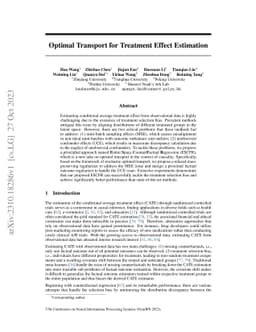 Optimal Transport for Treatment Effect Estimation