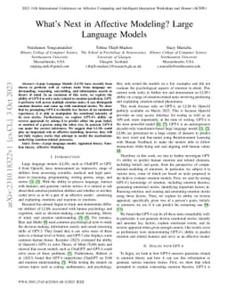 What's Next in Affective Modeling? Large Language Models