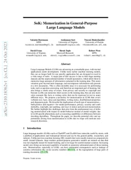SoK: Memorization in General-Purpose Large Language Models