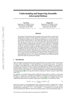 Understanding and Improving Ensemble Adversarial Defense