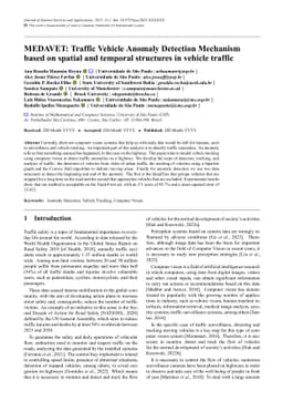 MEDAVET: Traffic Vehicle Anomaly Detection Mechanism based on spatial
  and temporal structures in vehicle traffic