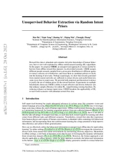 Unsupervised Behavior Extraction via Random Intent Priors