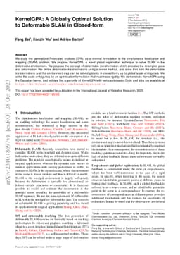 KernelGPA: A Globally Optimal Solution to Deformable SLAM in Closed-form