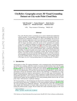 CityRefer: Geography-aware 3D Visual Grounding Dataset on City-scale
  Point Cloud Data
