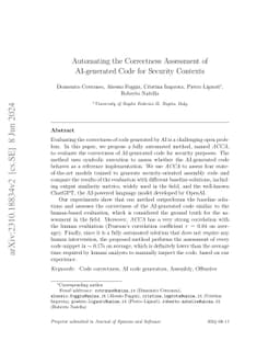 Automating the Correctness Assessment of AI-generated Code for Security
  Contexts
