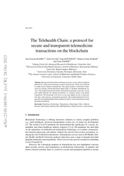 The Telehealth Chain: a protocol for secure and transparent telemedicine
  transactions on the blockchain