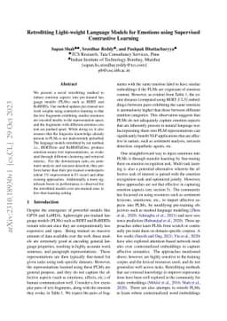 Retrofitting Light-weight Language Models for Emotions using Supervised
  Contrastive Learning