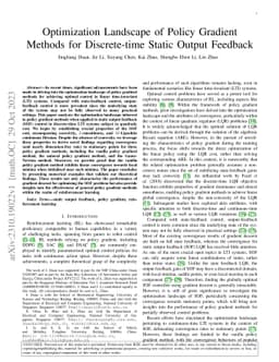 Optimization Landscape of Policy Gradient Methods for Discrete-time
  Static Output Feedback